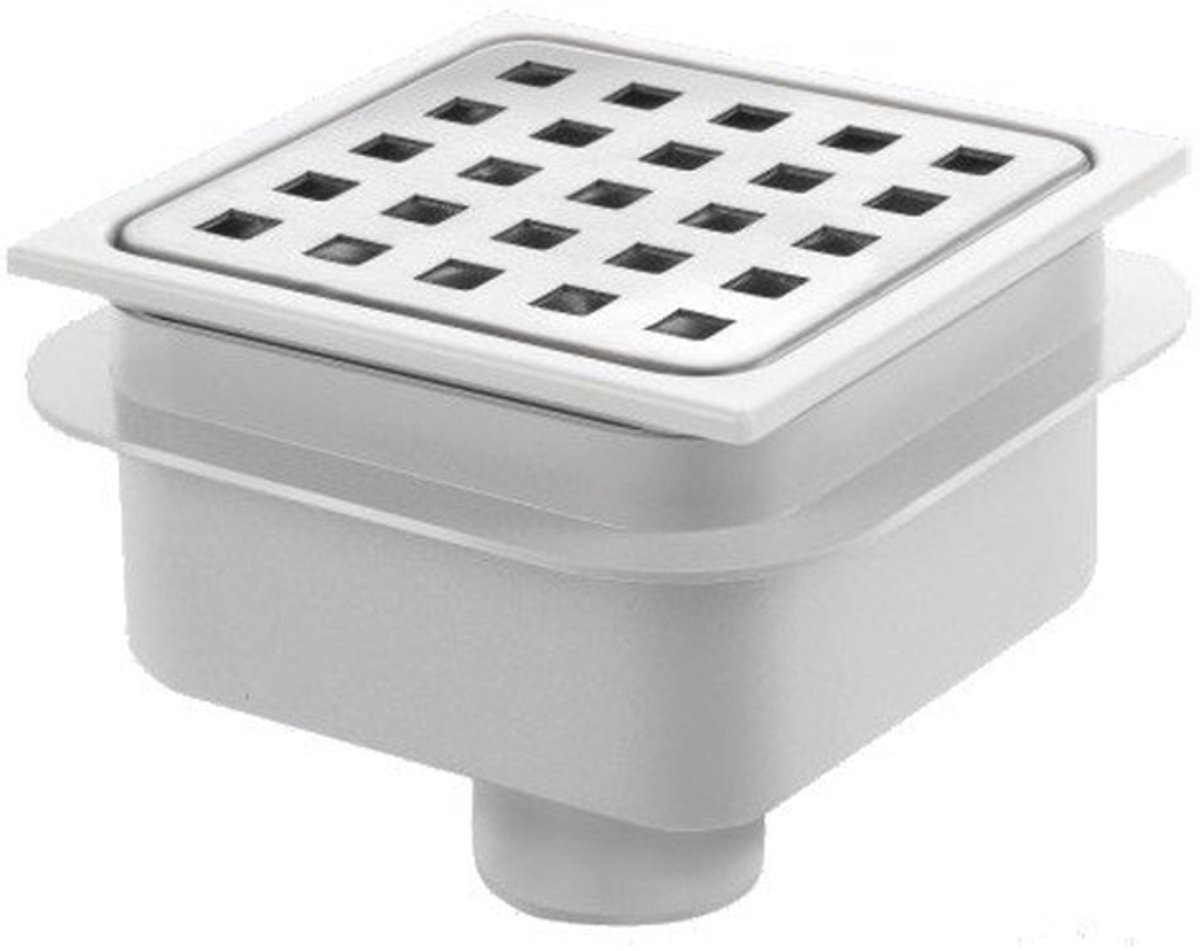 Van Den Berg ABS vloerput met rvs rooster 10x10 o-uitlaat 40mm