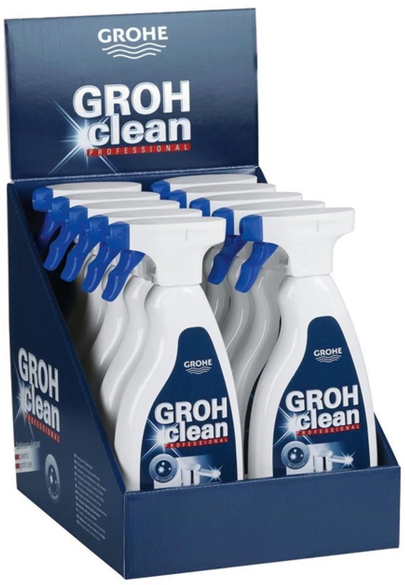 GROHE Grohclean Badreiniger 500ml – Auf Zitronensäurebasis, Geruchsarm, Für Chrom, Edelstahl, Keramik & Mehr