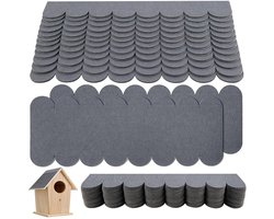 Zelfklevend dakvilt shingles - Set van 32 stuks (Grijs) voor vogelhuisjes en nestkasten