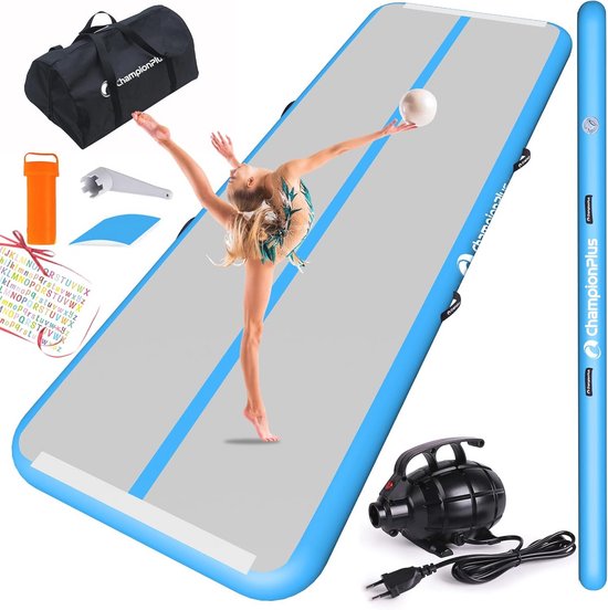 KIKILIVE Tappetini da Tumbling, 10 CM Spessore Tappetino da Allenamento, 2M Lunghezza Tappetino da Ginnastica Gonfiabile,Tappeto per Fitness con Pompa, Ginnastica Artistica