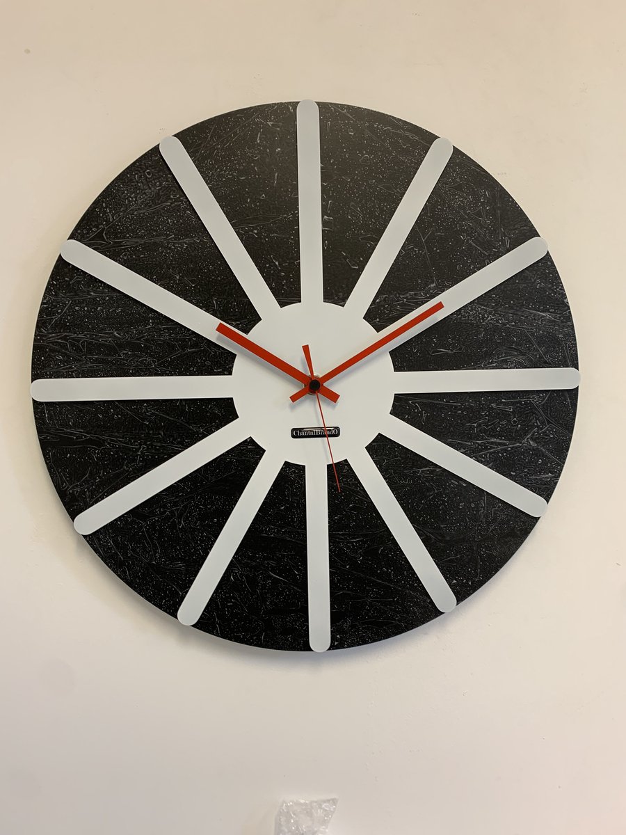 MOSA CLOCK Wandklok BLACK & WHITE STAR XL Modern Industrieel Design