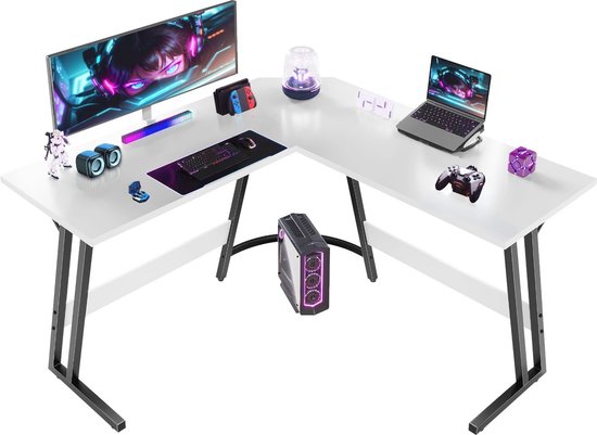 CubiCubi Gamingtafel, hoekbureau, 120 x 120 cm, L-vorm voor gaming