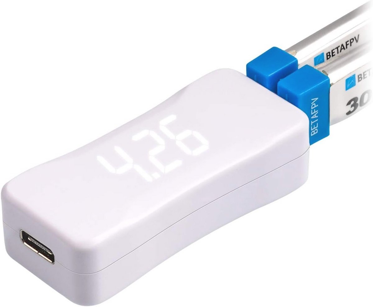 Type-C Batterijlader en Voltagetester voor 1S Lipo Accu's