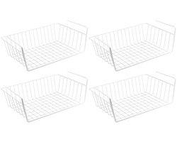 Unyqoos ® Praktische Set van 4 Opknapbare Metalen Kastmanden voor Extra Opslag en Orde in Huis