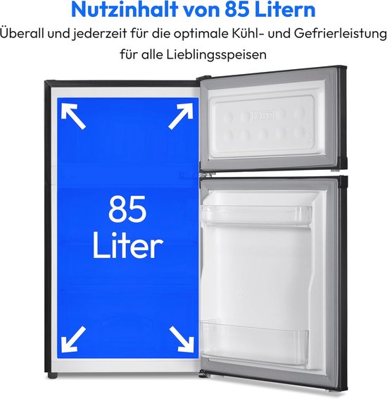 Mini-koelvriescombinatie 85 liter - vrijstaand met verwisselbare deurscharnieren, energie-efficiëntieklasse E van Merkloos — afbeelding 3