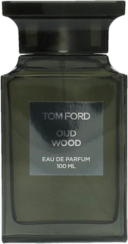 Tom Ford Oud Wood Eau de Parfum 100 ml in een donkere glazen fles.