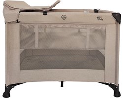 Novi Baby Nolan Luxe Air+ Campingbed/Box - Zand Melange - Compact inklapbaar campingbed - Inclusief transporttas