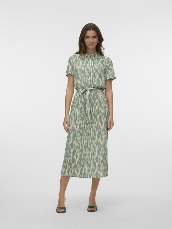 VERO MODA - VMEASY JOY S/S LONG SHIRT DRESS WVN GA - Dames - Maxi jurken