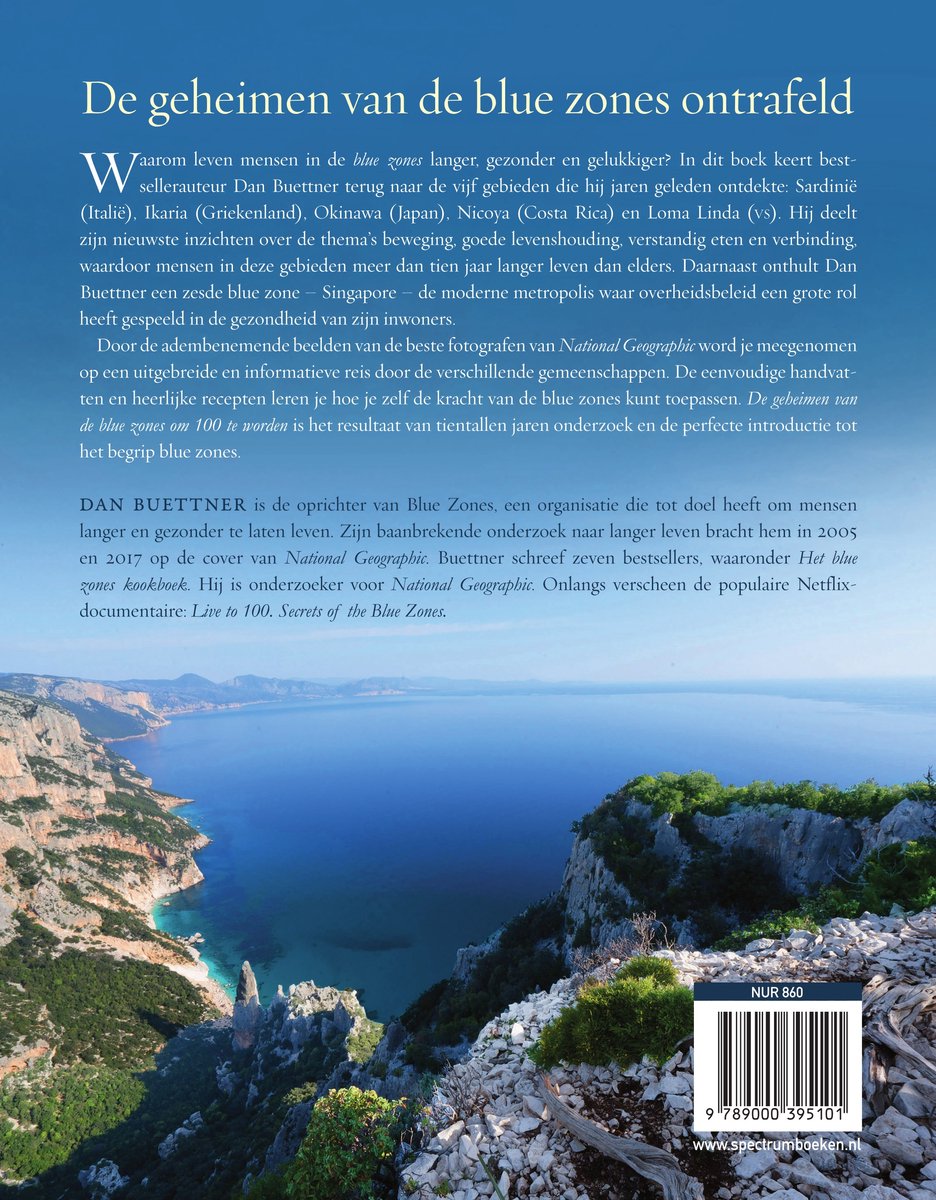 De geheimen van de blue zones om 100 te worden - back cover