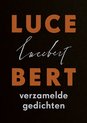 Boek met de tekst LUCE BERT verzamelde gedichten op een zwarte achtergrond.