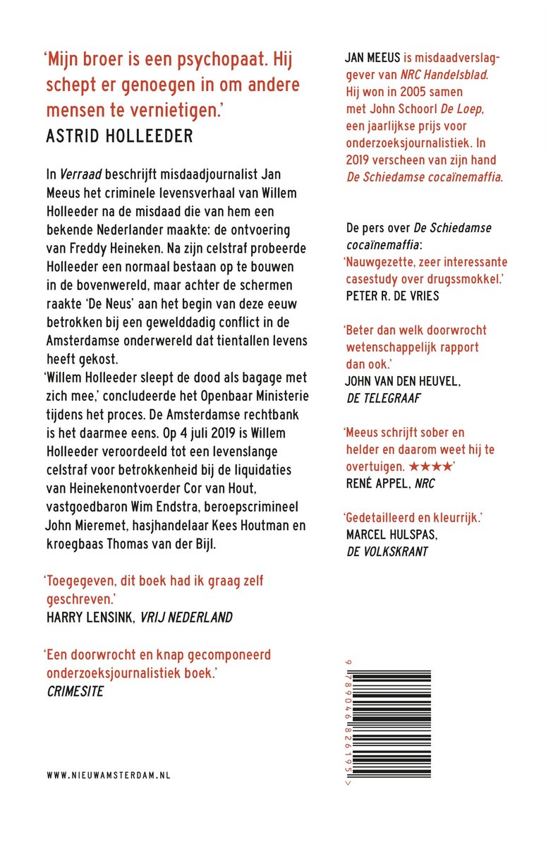 Verraad - back cover