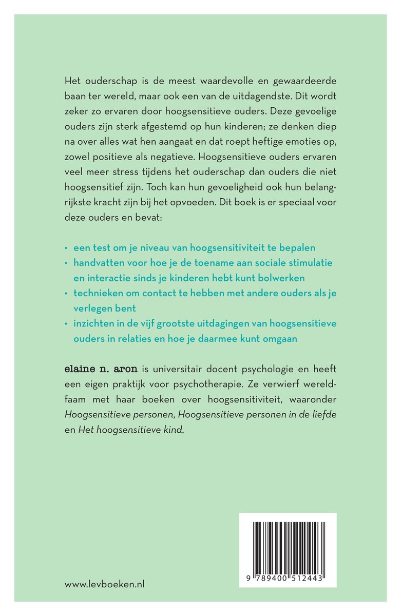 Hoogsensitieve ouders - back cover
