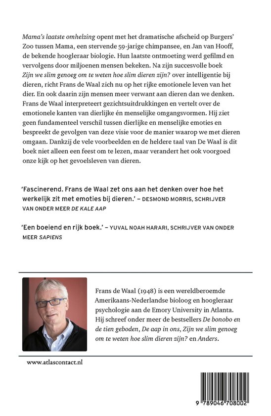 Portret van Frans de Waal, een oudere man met grijs haar en bril.