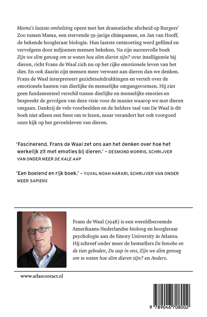 Portret van Frans de Waal, een oudere man met grijs haar en bril.