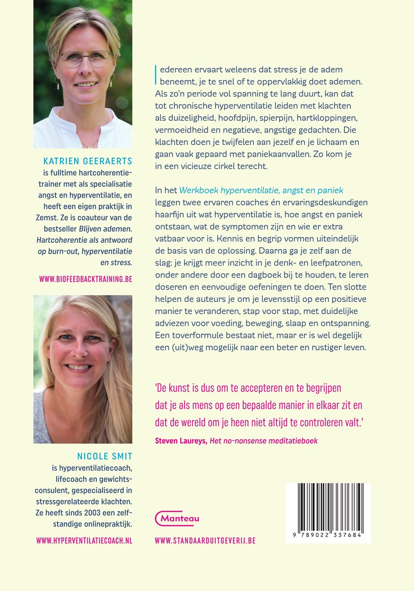 Werkboek hyperventilatie, angst en paniek - back cover