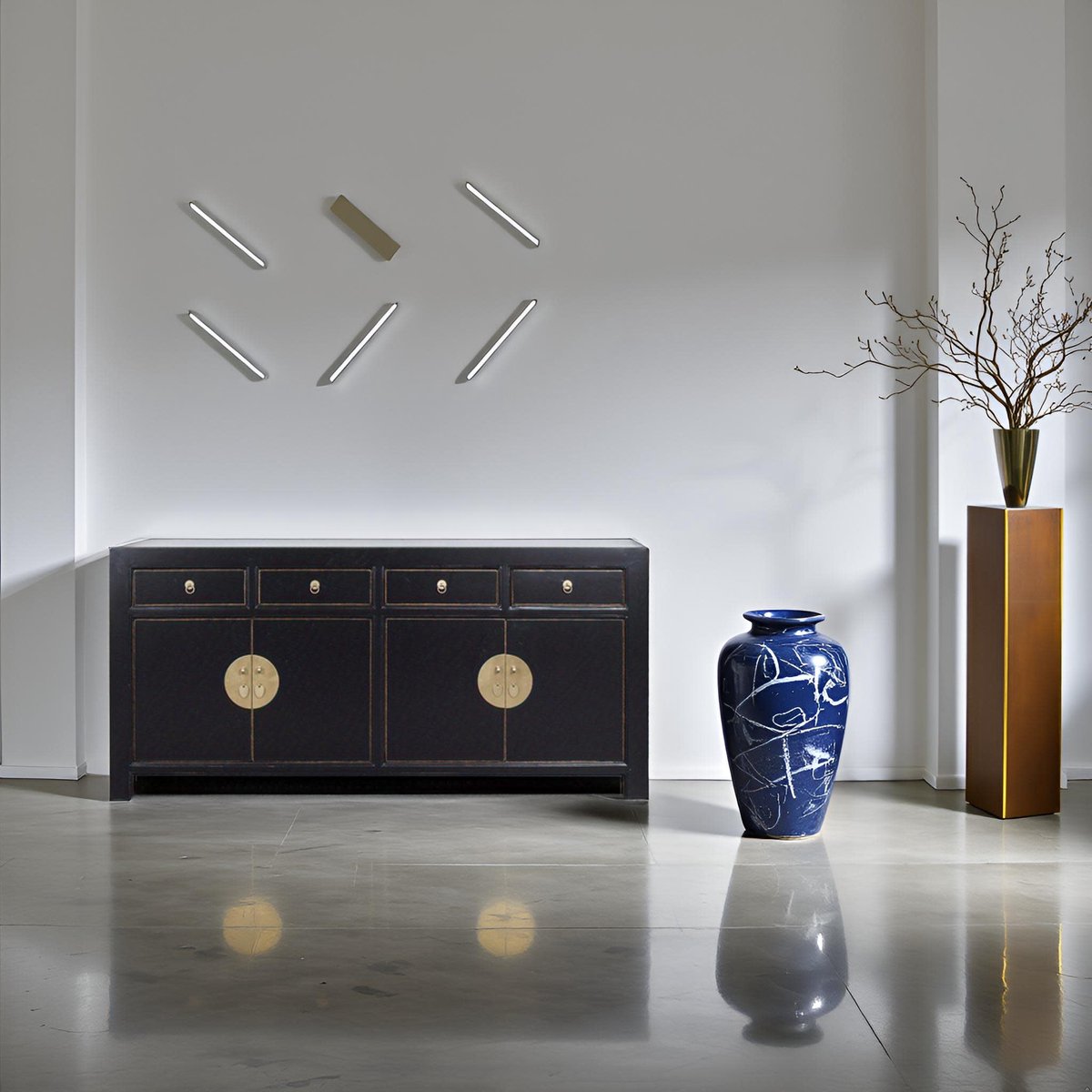 Fine Asianliving Chinese Dressoir Onyx Zwart - Orientique Collection B180xD40xH85cm Chinese Meubels Oosterse Kast