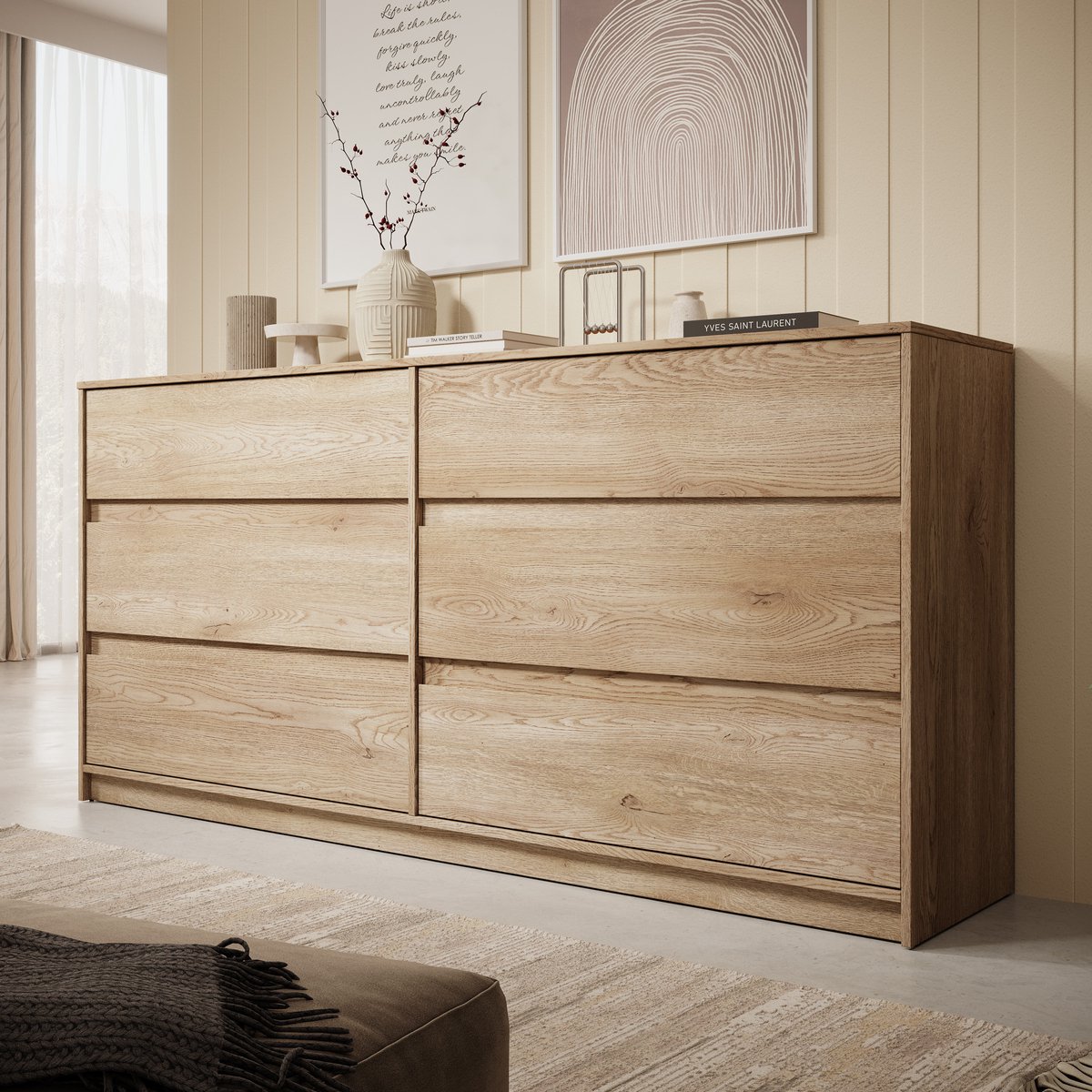 Meubella - Ladekast Cuarto - Eiken - 181 cm