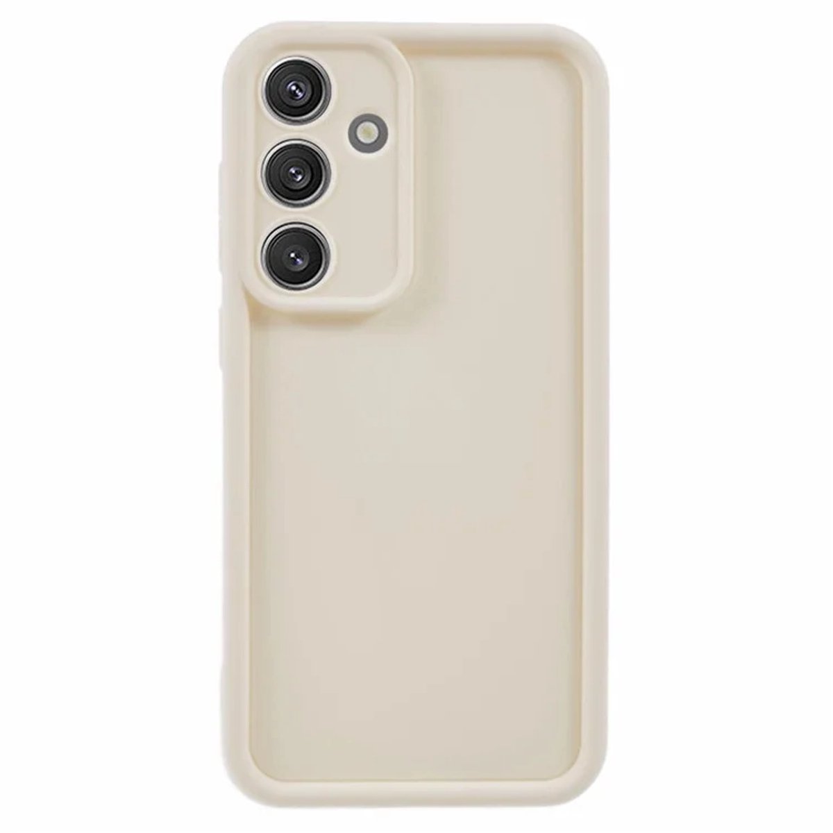 Hoesje voor Samsung Galaxy S25 Plus - Phonesta Grooved Silicone Back Cover - Beige