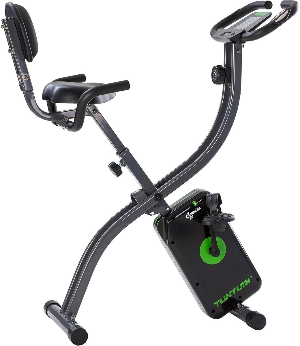 Hometrainer met Rugleuning - Opvouwbare Fitnessfiets met 8 Weerstandsniveaus en Tablethouder