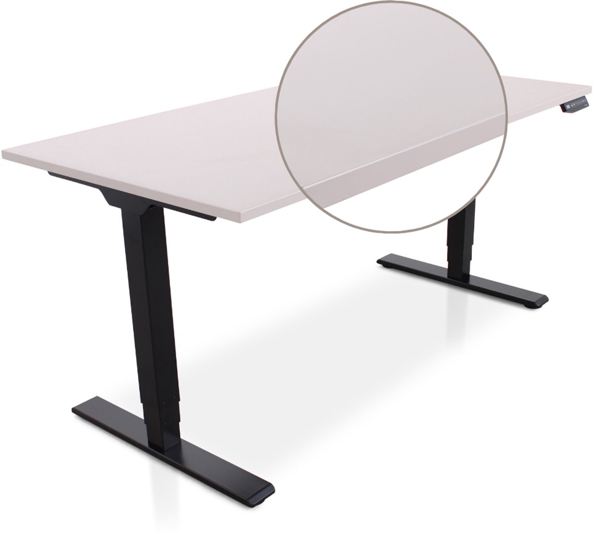 Multi Ratio Lineaflex MRC COMFORT Zit-Sta Bureau – Elektrisch Verstelbaar – 160x80 cm – Blad Sand Grey – Zwart Frame – ARBO Norm NEN-EN 527 – Met memorybediening – 100 KG Draagvermogen – 130 cm Hoog