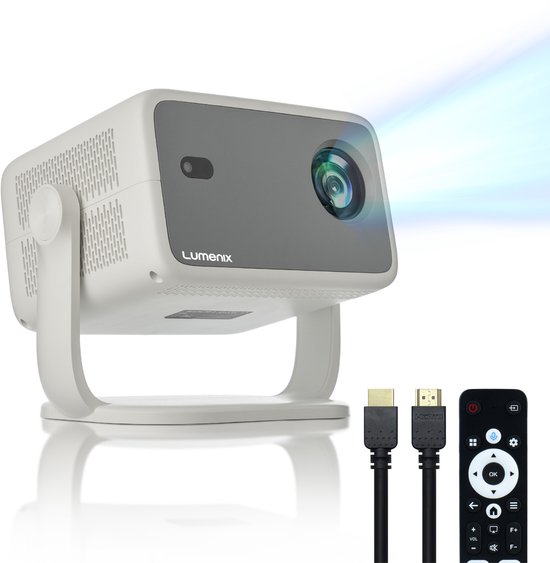 Lumenix® Ultra Mini Beamer 2025 - Alles-in-één Smart TV Projector - Automatisch Scherp en Rechtstellen - Android 13 - Whale OS - Full HD Resolutie - Voor iOS & Android