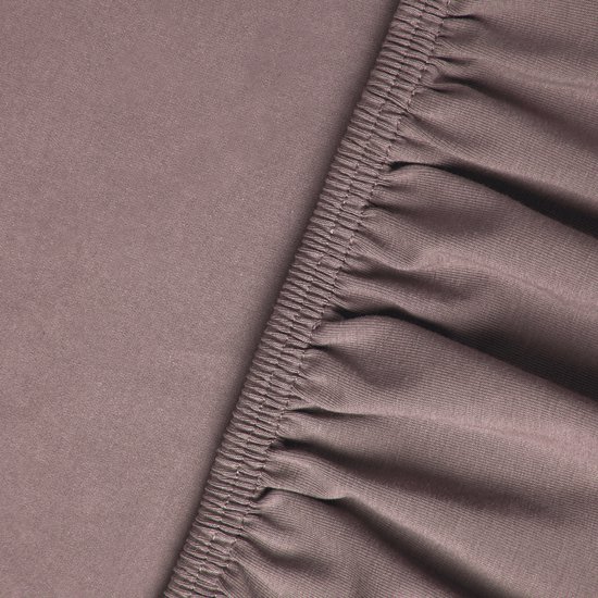 Drap-housse Kayori Shizu en Hoeslaken - 90-100 x 200-220 cm - Épaisseur du matelas 40 cm - Élastique tout autour - Katoen bio - Infroissable - Mauve