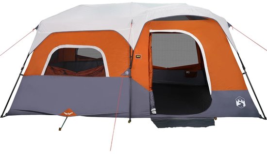 vidaXL - Tent - 9-persoons - waterdicht - met - LED - lichtgrijs - en - oranje van Vidaxl — afbeelding 5