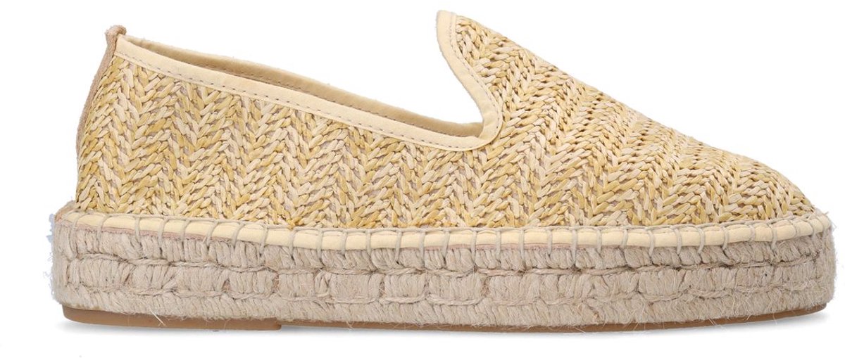 Sacha - Dames - Beige raffia espadrilles - Maat 39