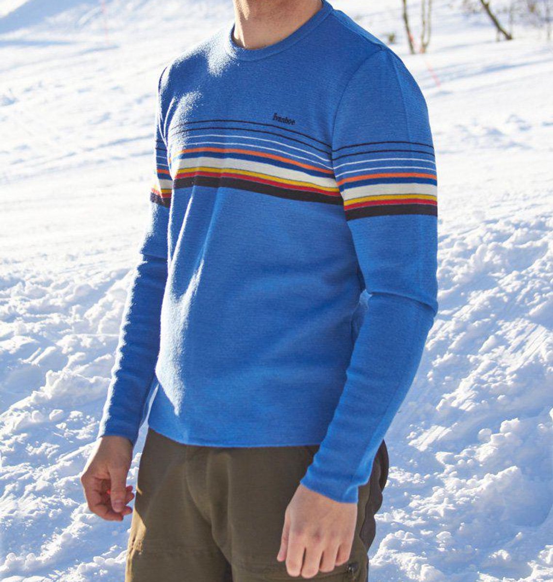 Ivanhoe wollen trui Retro-Hang Loose ronde hals Blauw
