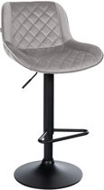 Tabouret de bar CLP Kasson - avec dossier - Hauteur réglable - structure en métal - avec repose-pieds - gris