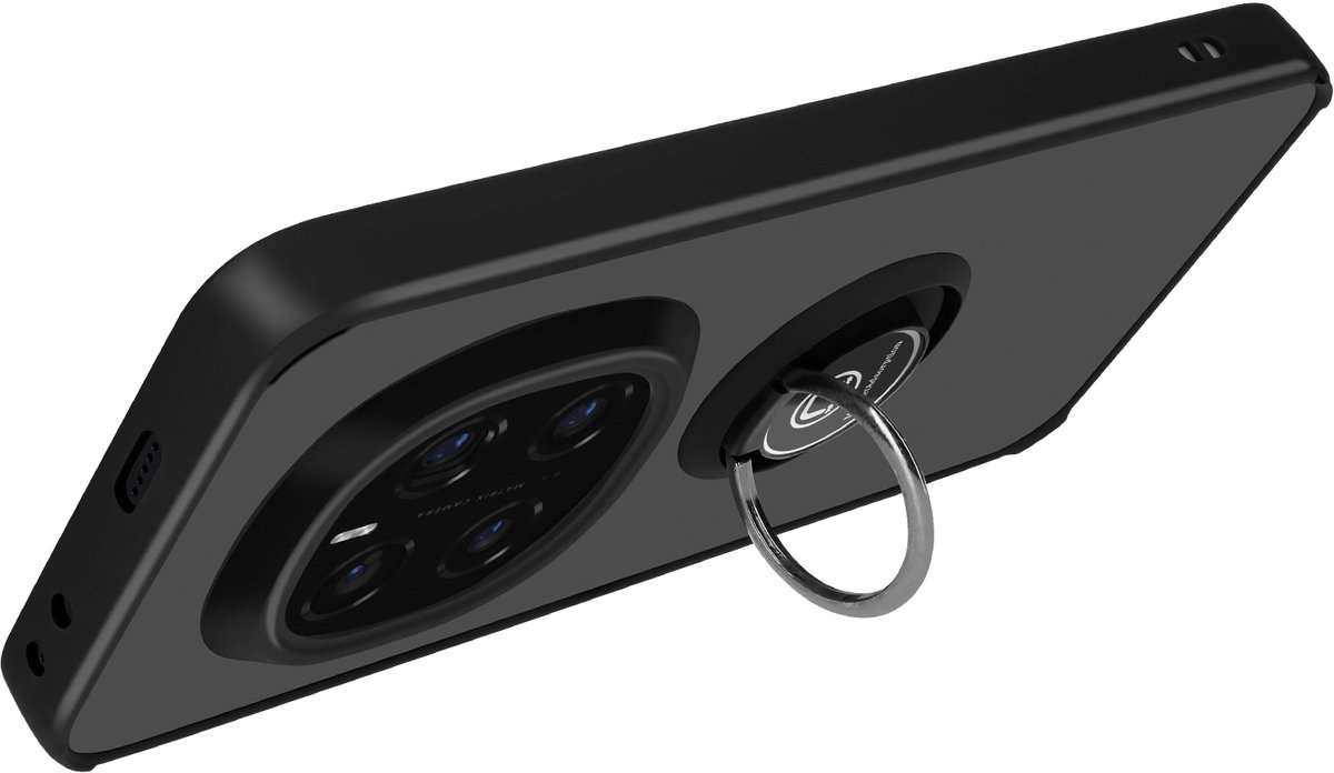 Avizar Hoesje Geschikt voor Honor Magic 7 Pro Magnetische Ring, Zwart