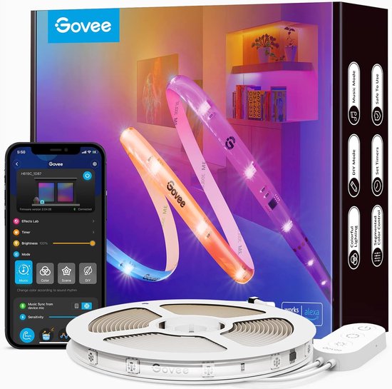 Govee - Buiten Pro SMART RGBICWW buitenshuis LED Strip 10m Wi-Fi IP65