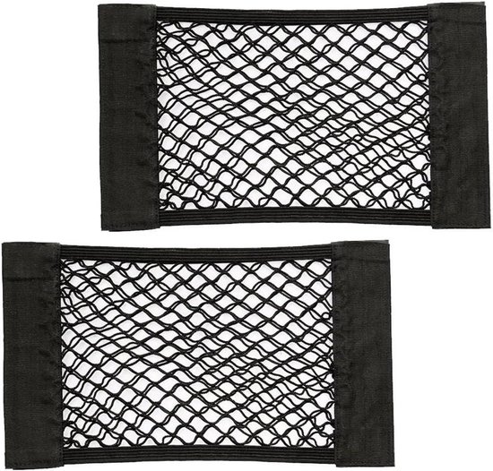 2 Stks Auto Opslag Netto Zakken Zwart Mesh Organizer Netten Elastische Nylon Smartphone Houders met Plastic frames voor Auto en RV 2 Stks Auto Opslag Netto Zakken Zwart Mesh Organizer Netten Elastische Nylon Smartphone Houders met Plastic frames voor Auto en RV