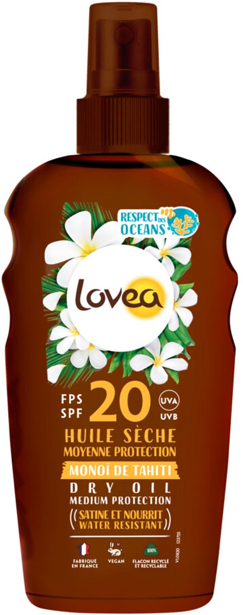 Goedkoopste 2x Lovea Sun Dry Oil Spray Zonnebrand SPF 20 150 ml