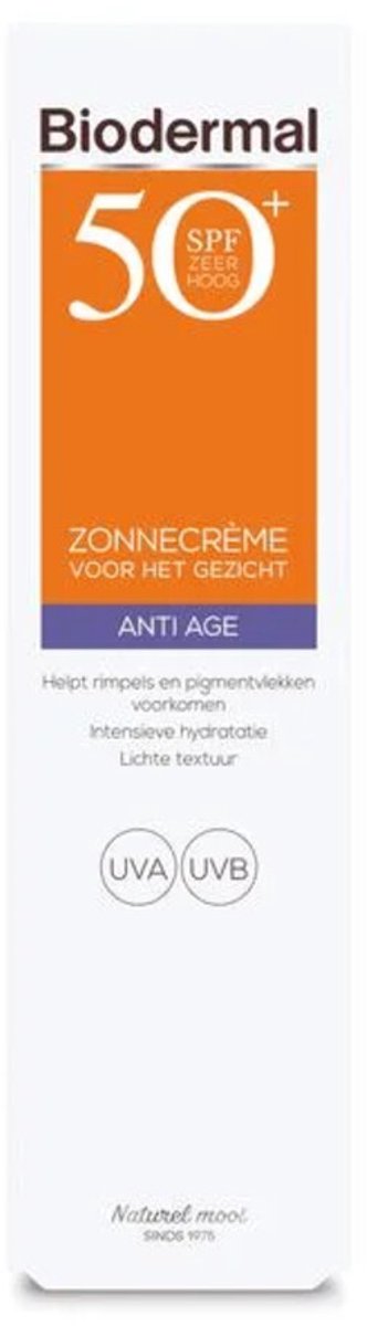Goedkoopste 2x Biodermal Zonnecreme Gezicht Anti Age SPF 50 40 ml