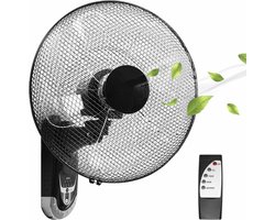 Wandventilator - Muurventilator Met Afstandsbediening - Muur Ventilator - Zwart
