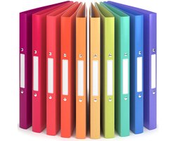 ACROPAQ - 10 x Ringmap A4 2 ringen - Ringband met rugetiket - Rug 2,5 cm - 'Noorderlicht' Natuur Kleurencollectie - Ringmapjes, Ringmappen, Ordners 2-rings A4