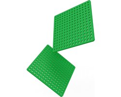 Plus-Plus Basic Bouwplaat groen 2 delige bouwset - 4022 - Bouwspeelgoed - Constructiespeelgoed - Set met bouwstenen - Vanaf 5 jaar
