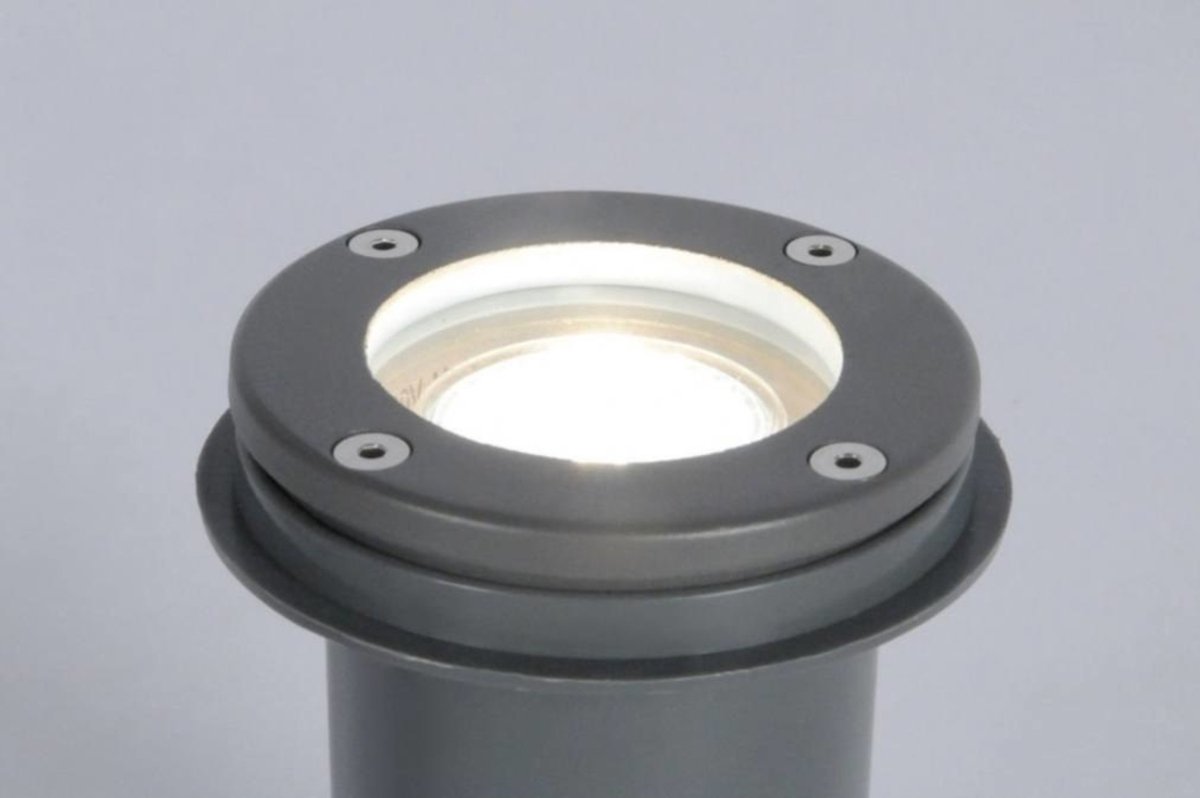 Lumidora Inbouwspot 70520 - NOVI - GU10 - Zwart - Grijs - Antraciet donkergrijs - Metaal - Buitenlamp - IP67 - ⌀ 11 cm