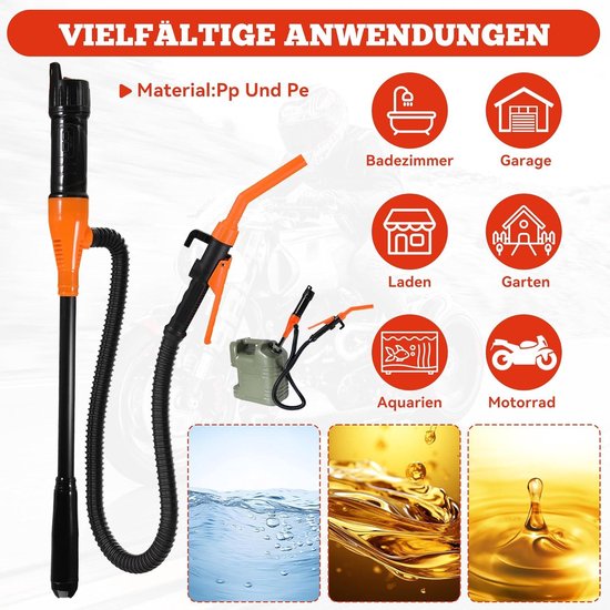 Elektrische benzinepomp Op batterijen werkende vloeistofoverdrachtspomp Sifonpomp Accupomp Canisterpomp Automatische aanzuigpomp Pomp voor benzine