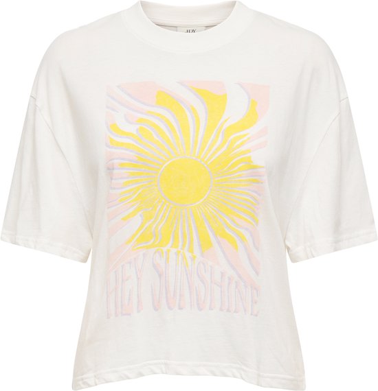 T-shirt Jacqueline de Yong Jdybena S/s Loose Fit Print Top Jrs 15345725 Cloud Dancer/sun Femme Taille - M