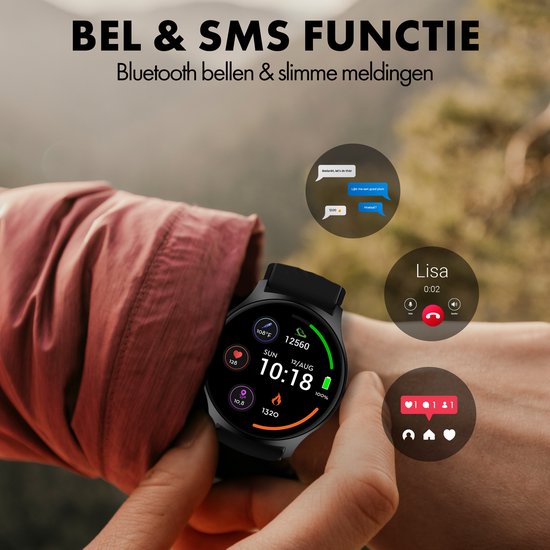 Denver Smartwatch SWC387B - Amoled Display - iOS/Saturatiemeter