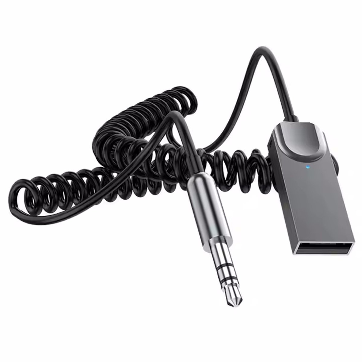 Aux Kabel USB Auto - USB A naar Headphone Jack Audio Aux - Bluetooth AUX - adapterkabel voor in de auto, 3,5 mm draadloze auto-ontvanger met ingebouwde microfoon, HiFi-stereo Bluetooth-muziekontvanger voor thuisstereoluidspreker, handsfree bellen