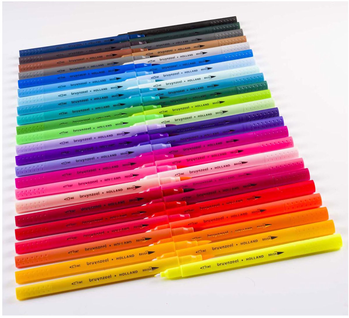 Bruynzeel Creatives Fineliner / Brushpen set 48 kleuren — afbeelding 8