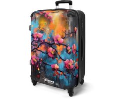 NoBoringSuitcases.com NoBoringSuitcases.com® - Koffer groot - Rolkoffer lichtgewicht - Kleurrijke graffiti bloemen - Vakantie reiskoffer met 4 wielen - Ruimbagage medium met TSA slot