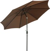Bol.com Knikparasol Ø300 cm Aluminium met Draaihendel - Bruin aanbieding