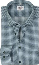 Chemise MARVELIS coupe moderne - longueur de manche 7 - popeline - motif vert - Sans repassage - Taille du col : 41