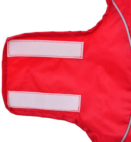 vidaXL - Hondenregenjas - met - reflecterende - strips - polyester - rood - XS