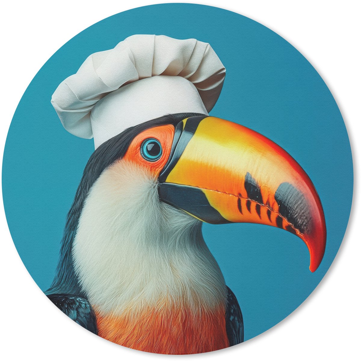 Muismat rond 30x30 cm - Mousepad Toekan - Papegaai - Vogel - Koksmuts - Ronde muismatten