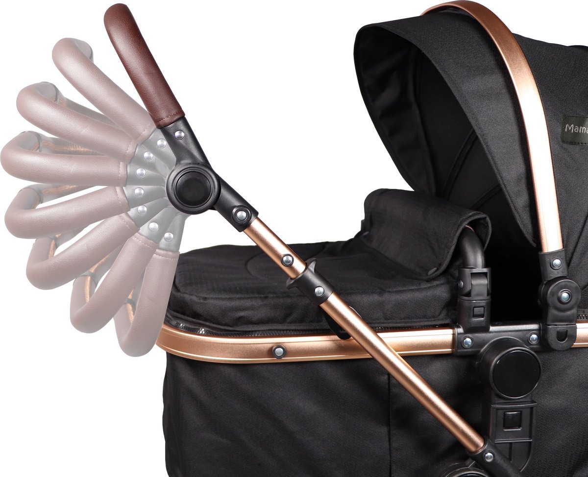 MamaLoes Marly 3 in 1 Kinderwagen - Zwart/Antraciet thumbnail 4